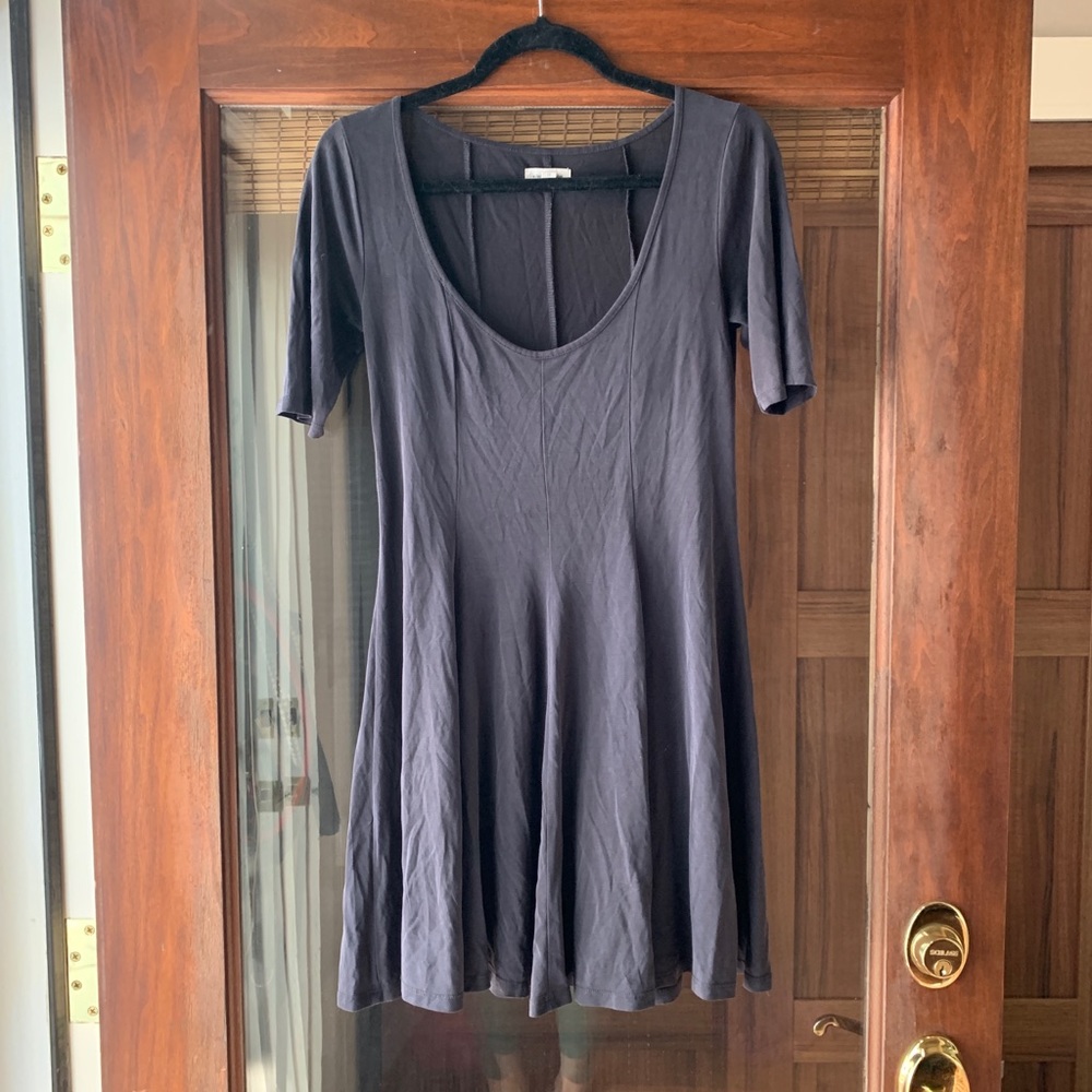 silence + noise Fit Flare Dress Charcoal Gray